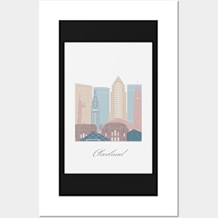 Cleveland, OH, United States, map skyline - 03 style Posters and Art